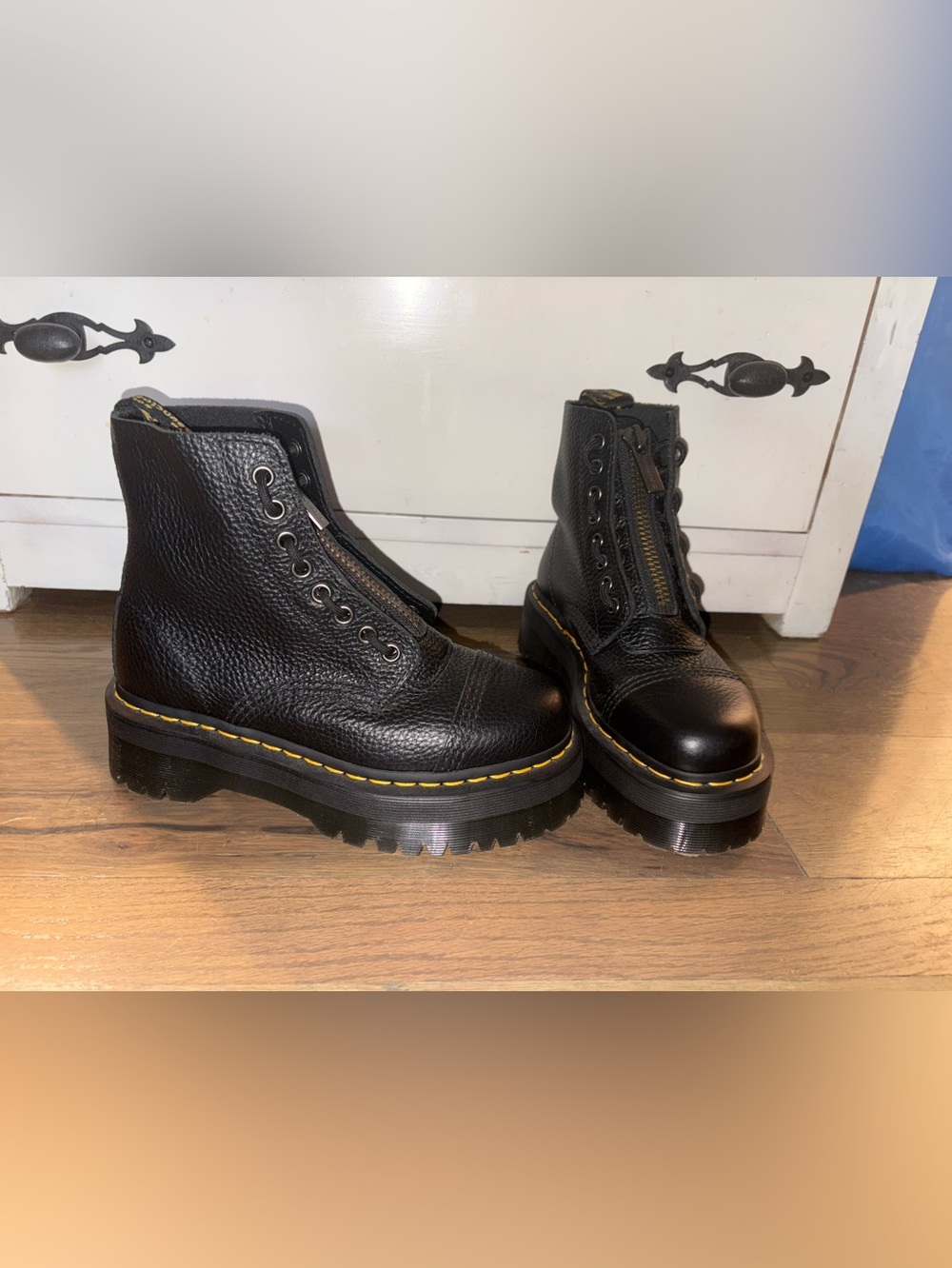 Dr Martens Sinclair Milled Nappa Leather Platform Boots